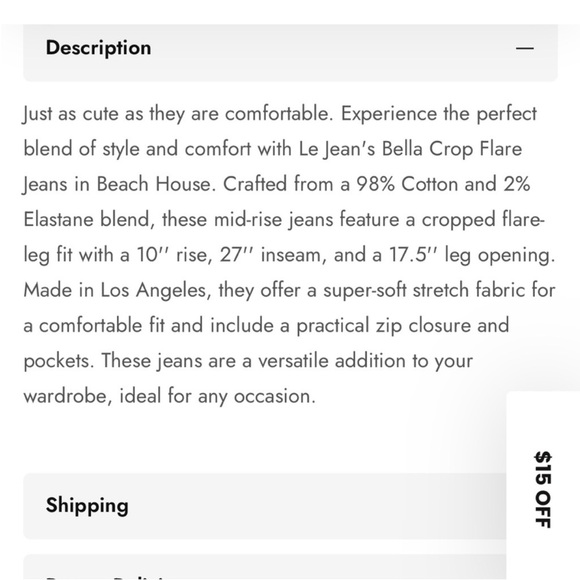 Le Jean “Bella” Crop Flare Jeans — Size 27 — Beach House Wash - Picture 8 of 8